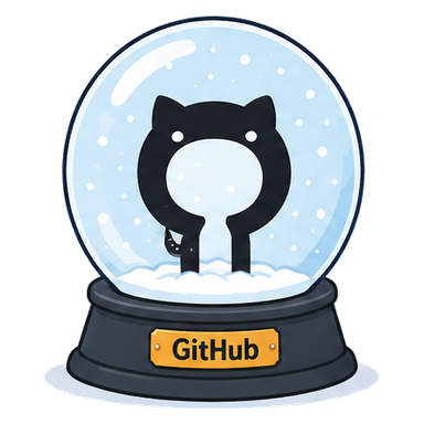 GitHub mascot inside a snow globe